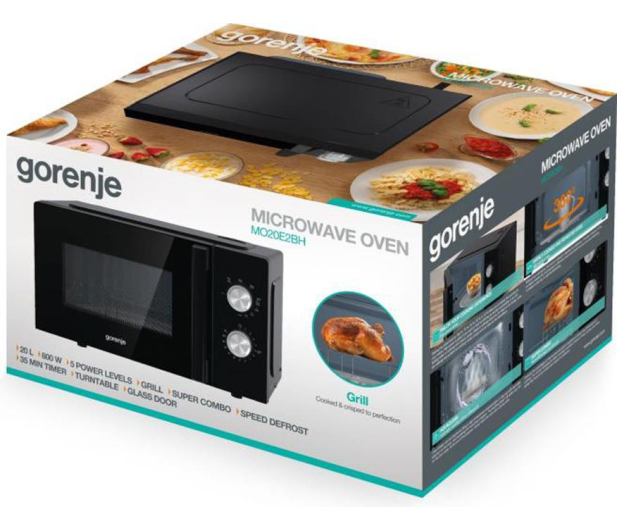 GORENJE MO20E2BH 700W 20L Grill Pulse Technology Czarny - 1256656 - zdjęcie 9
